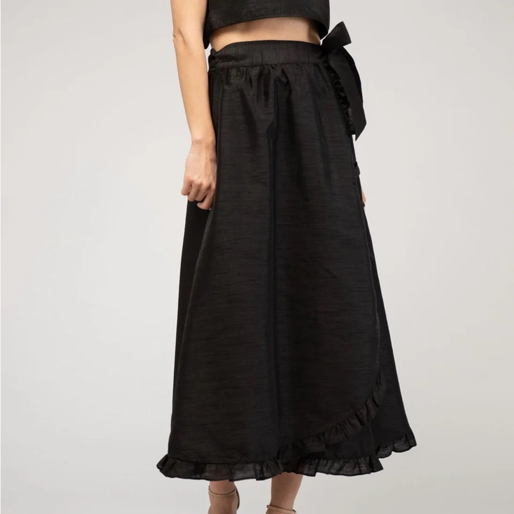 Black Taffeta Maxi Skirt